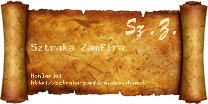 Sztraka Zamfira névjegykártya